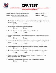 Image result for CPR Test Sheet