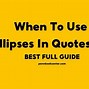 Image result for How to Use Ellipses in Quotes