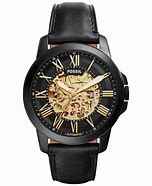 Image result for Black Leather Strap Watch