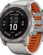 Image result for Garmin Fenix 7 Fog Gray with Chestnut Leather Strap