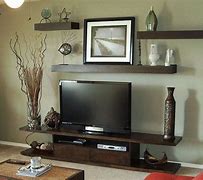 Image result for Shelf with Pictures above Flat Screen TV Stand Images