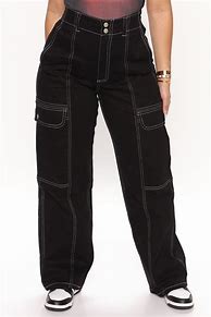 Image result for Fashion Nova Black Cargo Pants