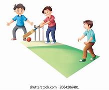 Image result for Children Playing Cricket Cartoon