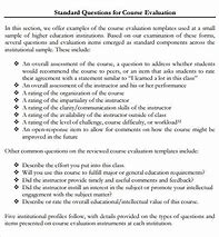 Image result for Course Evaluation Samples