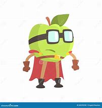 Image result for A Apple Man Cartoon in a Super Hero Suit