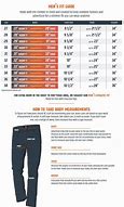 Image result for Men Pants Jeans Size Chart