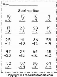 Image result for Subtraction Worksheets 2-Digit Numbers for Grade 1