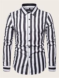 Image result for Black and White Vertical Striped Shirt