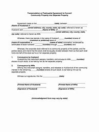 Image result for Post Nuptial Agreement Document