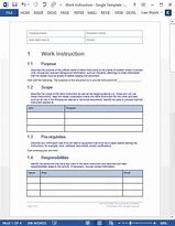 Image result for Working Instructions Template