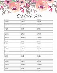 Image result for Editable Contact List Template