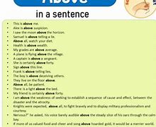 Image result for Sentences with Above