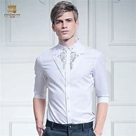 Image result for White with Silver Accents Dress Shirt for Men