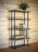 Image result for Free Standing Pipe Shelves