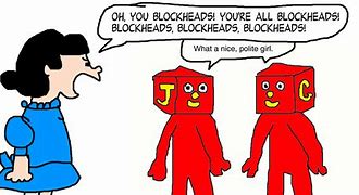Image result for Blockhead Cartoon Character