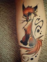 Image result for Cartoon Fox Tattoo
