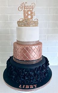 Image result for Rose Gold 21 Birthday Cake