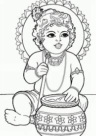 Image result for Krishna Ji Drawing