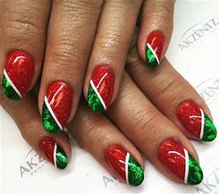 Image result for Red and Green Nail Art