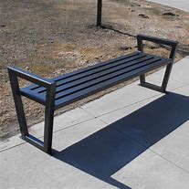 Image result for Small Metal Backless Outdoor Bench