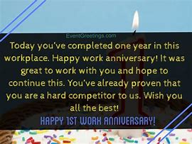 Image result for One Year Work Anniversary Greeting