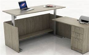 Image result for Adjustable Height L-Desk