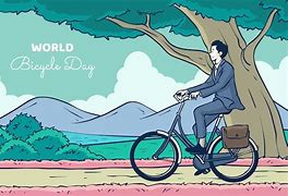 Image result for World Bicycle Day Drawing