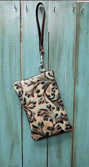 Image result for Cowhide Phone Wristlet