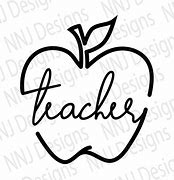 Image result for Teacher SVG Apple Outline White