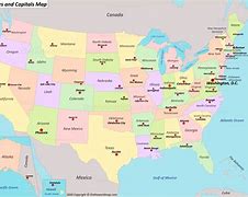 Image result for Map with the States and Capitals