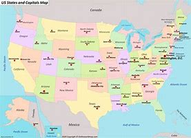 Image result for Us Map with Capitals