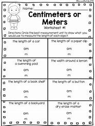 Image result for Meter and Centimeter Worksheet