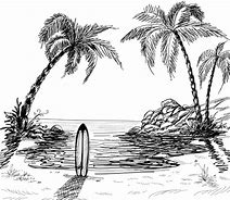 Image result for Beach Vector Black and White