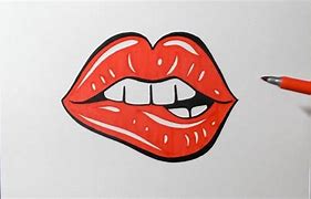 Image result for Lip Biting Drawing Easy