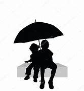 Image result for Silhouette Kids Under Umbrella