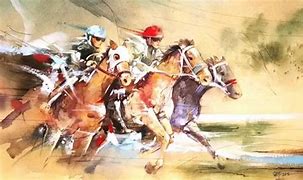 Image result for Horse Racing Watercolor