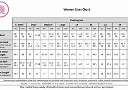Image result for Woman Clothing Size Chart