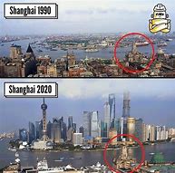 Image result for Shanghai Skyline 1980 vs 2020