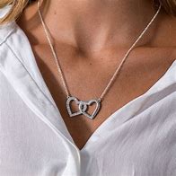 Image result for Silver Double Heart Necklace