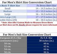 Image result for Shirt Size Chart Cm