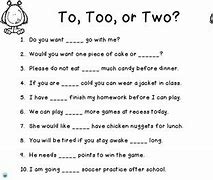 Image result for To Too Two Chart