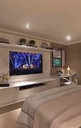 Image result for TV On the Wall Next to Bed Small Room