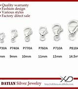 Image result for Lobster Claw Clasp Size Chart