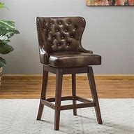 Image result for Brown Leather Swivel Bar Stools