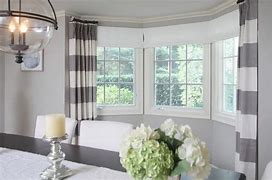 Image result for Hanging Curtains in a Bay Window