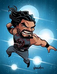 Image result for Roman Reigns Cartoon Drawing with Gold Gloves
