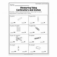 Image result for Measuring Inches and Centimeters Worksheets
