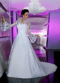 Image result for Full Sleevs Wedding Dress On a Hanger