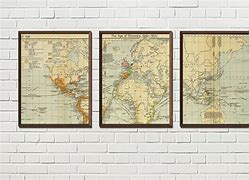 Image result for Vintage Map Wall Art