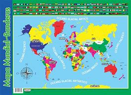 Image result for Mapa Del Mundo Banderas